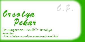 orsolya pekar business card